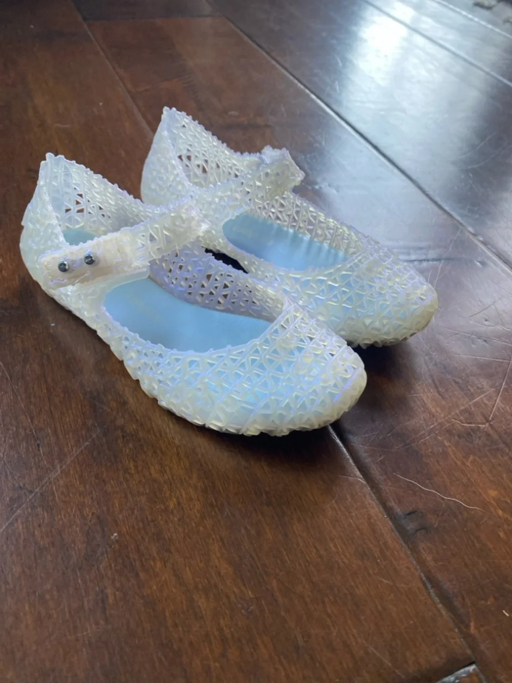 Mini Melissa Girls Iridescent Pearl Jelly Mary Janes